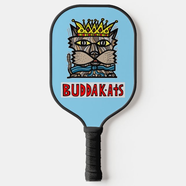 Palas De Pickleball "King Kat" BuddaKats remo de pelota de baloncesto (Anverso)