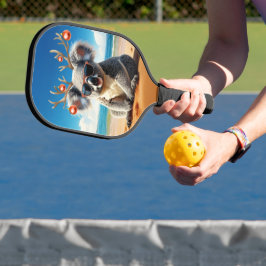 Palas De Pickleball Koala on beach wearing Antlers and baubles