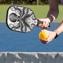 Palas De Pickleball Kraken Steampunk Octopus Ornate Black