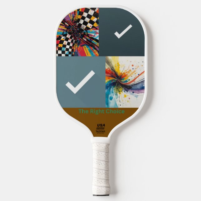 Palas De Pickleball La Elección Correcta – Arte Abstracto Checkmark (Anverso)