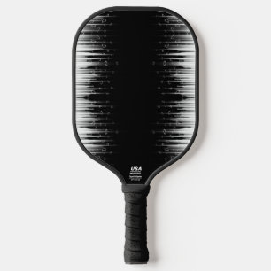 Palas De Pickleball La Línea En Círculo Hipnótica Negra Y Blanca Estir