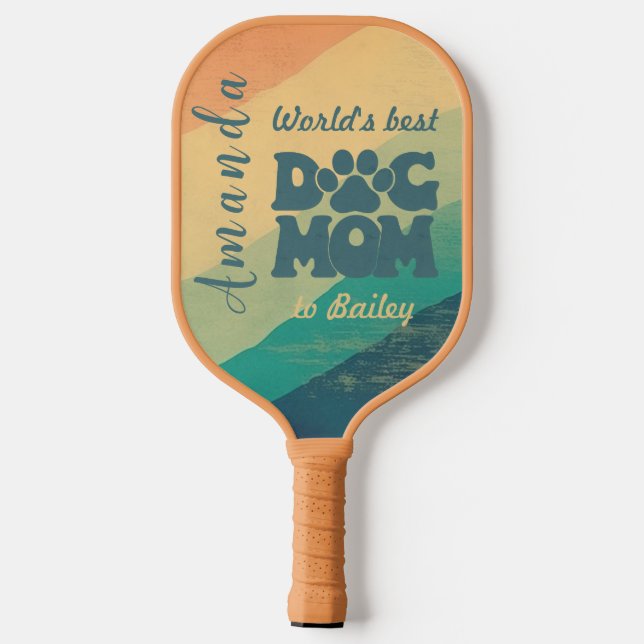 Palas De Pickleball La madre del perro Retro Groovy personalizada (Reverso )