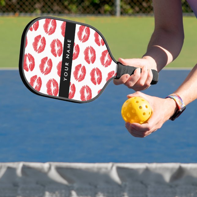 Palas De Pickleball Labios rojos, besos, pintalabios, tu nombre, perso (in situ)