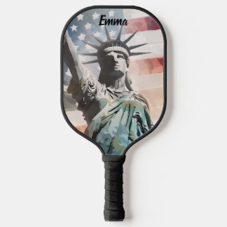 Palas De Pickleball Lady Liberty y el nombre personalizado de la bande