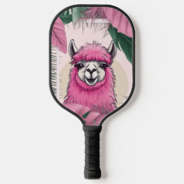 Palas De Pickleball Lama sonriente rosa feliz