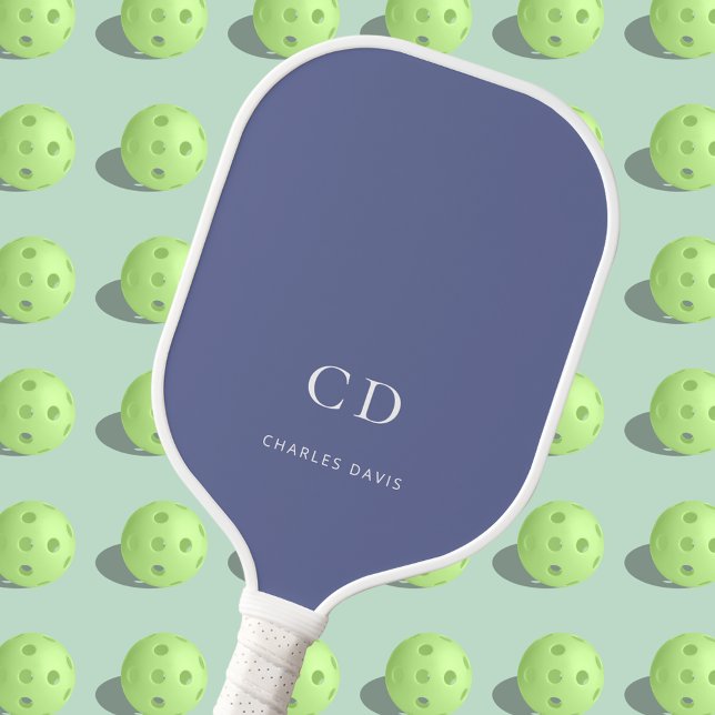 Palas De Pickleball Las iniciales del monograma denominan blanco azul (Subido por el creador)