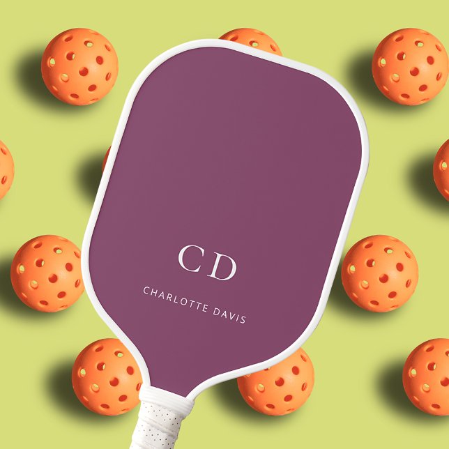 Palas De Pickleball Las iniciales del monograma denominan blanco morad (Subido por el creador)