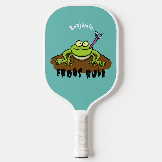 Palas De Pickleball Las ranas gobiernan personalizado de rana verde di (Anverso)
