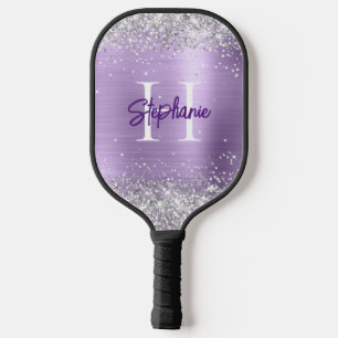 Palas De Pickleball Lava Monogramada con Purpurina Plateada y Lavanda