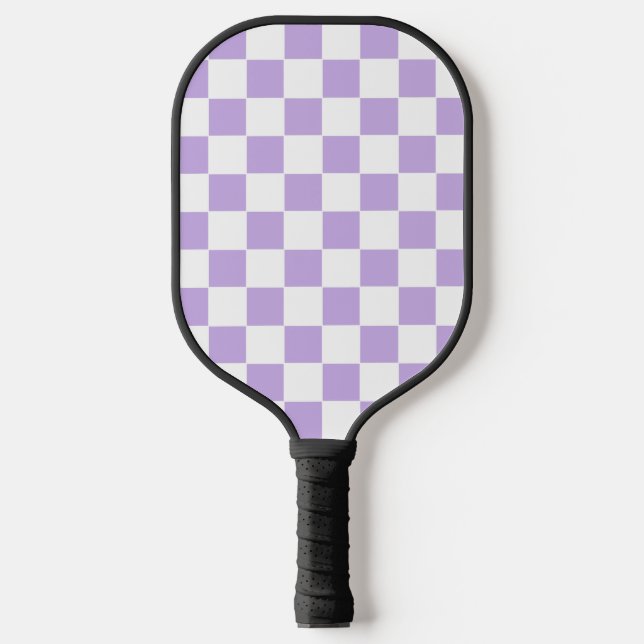 Palas De Pickleball Lavanda a cuadros y blanco (Anverso)