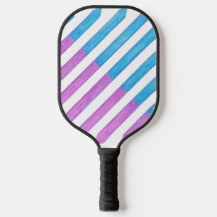 Palas De Pickleball Lavanda y tiras diagonales azules Pickleball