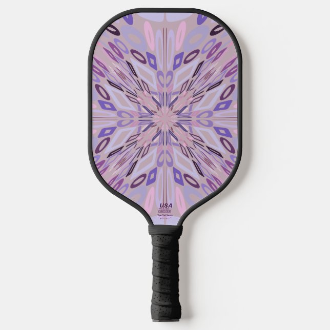 Palas De Pickleball Lavender Mauve arte de abstracción geométrica púrp (Anverso)