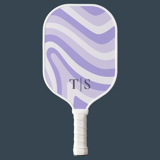 Palas De Pickleball Lavender Wavy Stripe Monogram Pretty (Lavender Wavy Stripe Monogram Pretty Pickleball Paddle
)