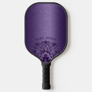 Palas De Pickleball Lazo púrpura de aluminio cepillado metálico