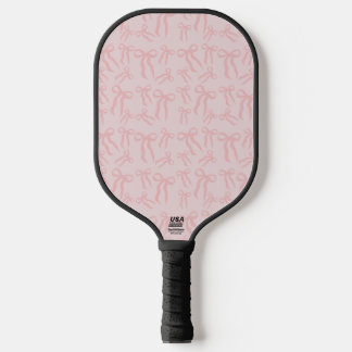 Palas De Pickleball Lazos de cinta rosa boho en polvo rosa suave