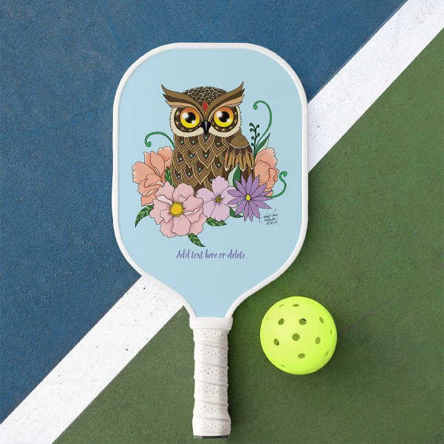 Palas De Pickleball Lechuza de flores primavera pastoral (Subido por el creador)