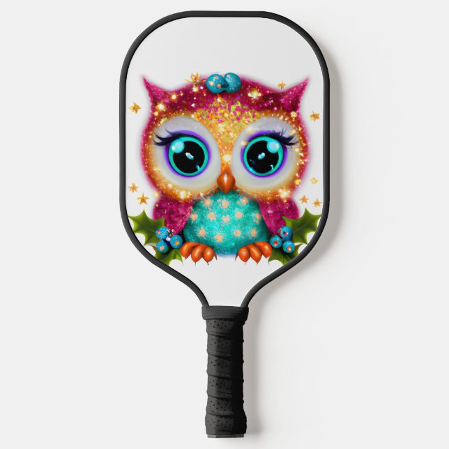 Palas De Pickleball Lechuza Kawaii dulce y adorable (Anverso)