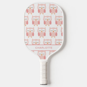 Palas De Pickleball Lechuza rosada, monograma