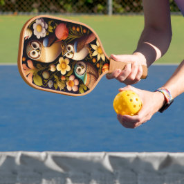 Palas De Pickleball Lechuzas y flores | Haeckel moderno