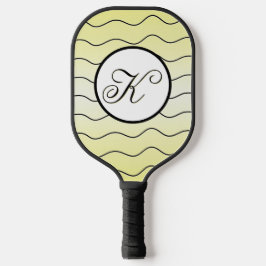 Palas De Pickleball Lemon Yellow Name Initial Black Calligraphy Text