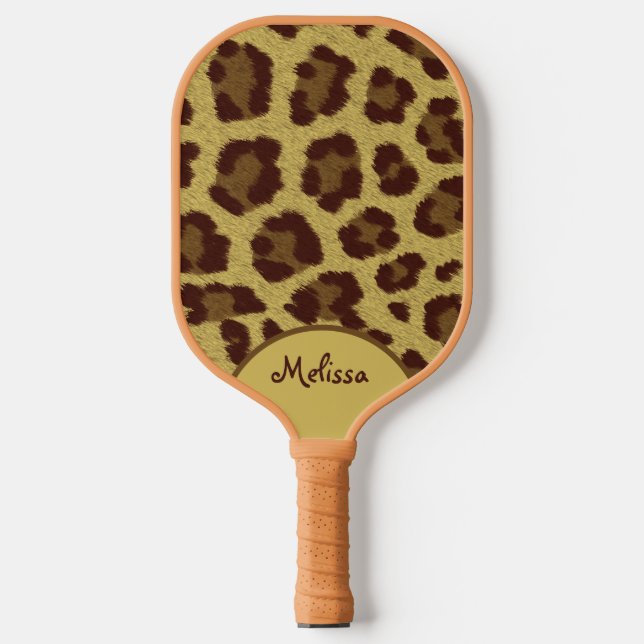 Palas De Pickleball Leopard Fur print con personalización (Anverso)