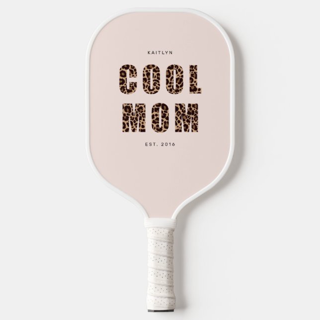 Palas De Pickleball Leopard Print Guay Mom | Año de nombre (Anverso)