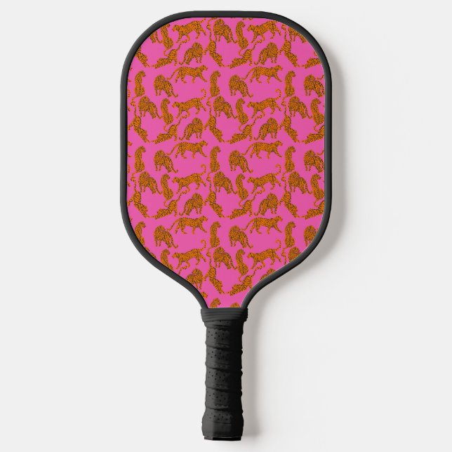 Palas De Pickleball Leopardos abstractos con labios rojos (Reverso )
