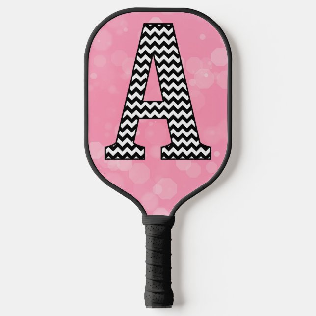 Palas De Pickleball Letra chevron audaz a sobre rosado bblegum (Anverso)