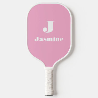 Palas De Pickleball Letra inicial de nombre rosado de Moda mínima clás