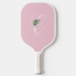 Palas De Pickleball Letra rosa C de flor monograma