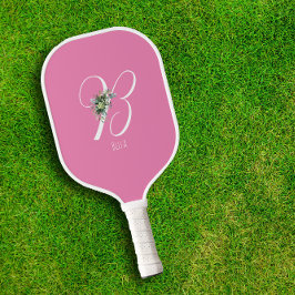 Palas De Pickleball Letra rosa de la flor del monograma B