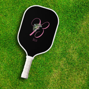 Palas De Pickleball Letra rosa negra en monograma B