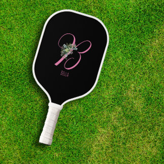 Palas De Pickleball Letra rosa negra en monograma B