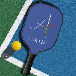 Palas De Pickleball Letra simple de la flor de acuarela A