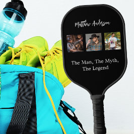 Palas De Pickleball Leyenda del hombre del collage de fotografías en b