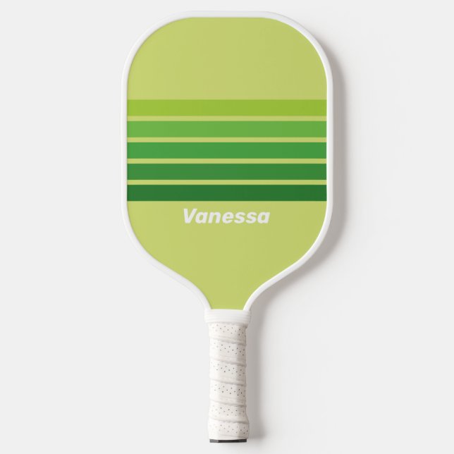 Palas De Pickleball Lily Pad Green Across Striping with Name (Anverso)