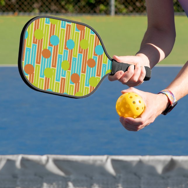 Palas De Pickleball Lime Green, Cinnamon Brown, Turquesa Rectángulos (in situ)