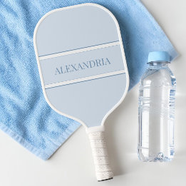 Palas De Pickleball Lindo Nombre Minimalista Moderno Simple Azul Gris 