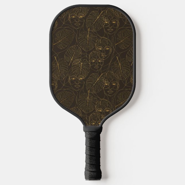 Palas De Pickleball Línea de Cara Botánica Rústica Patrón (1) (Anverso)