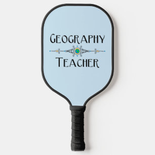 Palas De Pickleball Línea decorativa de profesores de geografía