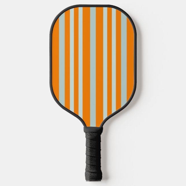 Palas De Pickleball Línea Verde Gris Grises Tiras Sobre El Naranja (Anverso)