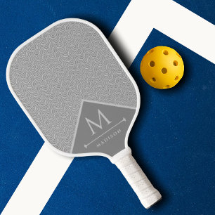 Palas De Pickleball Líneas curvadas geométricas onduladas de color neg