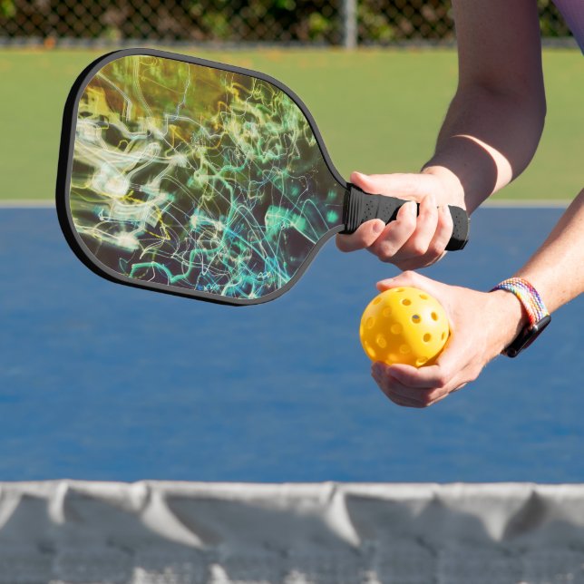 Palas De Pickleball Líneas de luz eléctrica gradiente abstracto. (in situ)