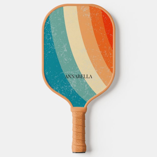 Palas De Pickleball Líneas de onda retro abstractas (Anverso)