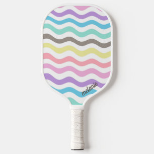 Palas De Pickleball Líneas onduladas modernas   Monograma de ondas pas