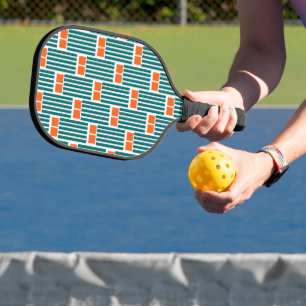Palas De Pickleball Líneas verde azuladas y cajas