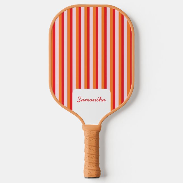 Palas De Pickleball Líneas verticales de bandas personalizadas (Anverso)