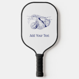 Palas De Pickleball Litografía de dibujo de perezoso #1 Azul