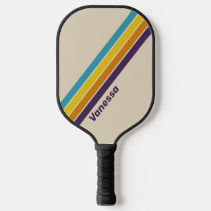 Palas De Pickleball Lluvia de Ciruela Arcoíris Rayado con Nombre