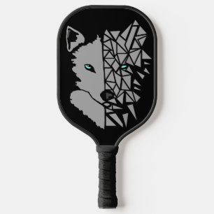 Palas De Pickleball Lobo gris geométrico